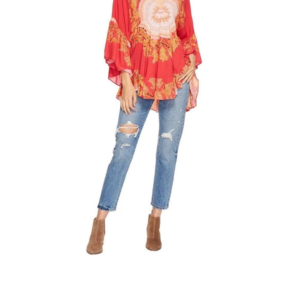 Free People Red Sunset Dreams Printed Tunic X Small - Picture 8 of 10